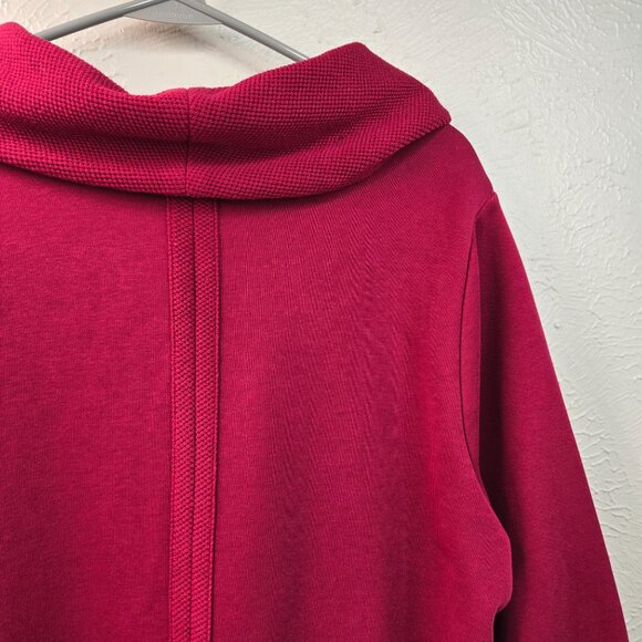 Habitat Cowl Neck Sweater Women L Red Pullover Lagenlook Relaxed Long Sleeve Top - Picture 13 of 14